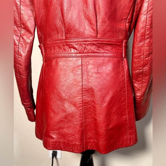 LA VAY LIMITED BURGANDY RED LEATHER JACKET size Small made in San Diego CA - Picture 13 of 16